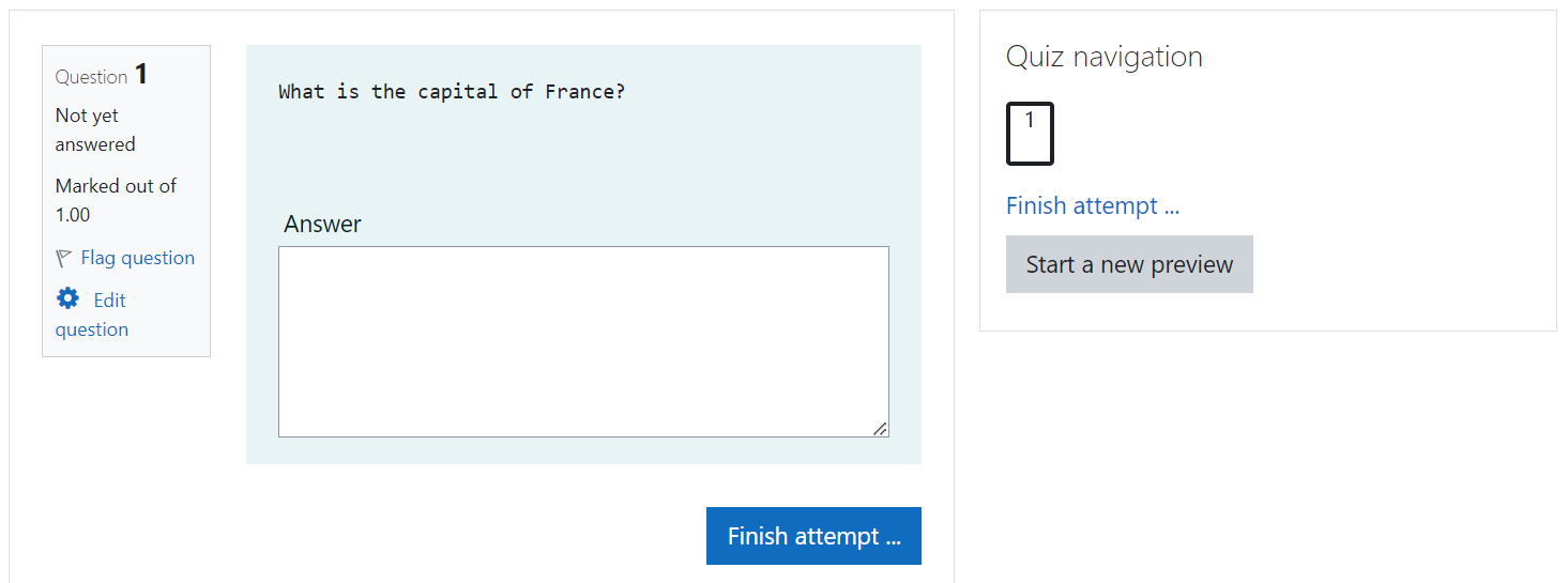 TU Grade student input interface with text area